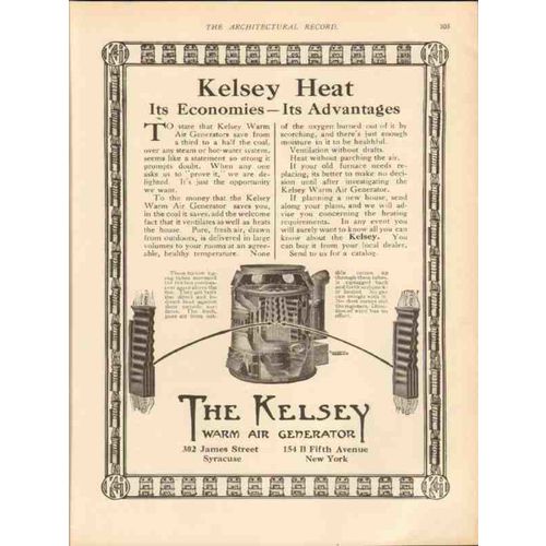 kelsey warm air generator 1913 kelsey heat economies vintage ad