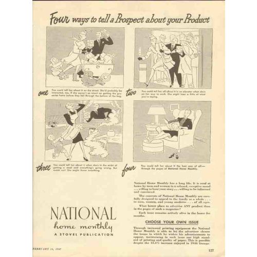 national home monthly 1947 tell prospect about product vintage ad