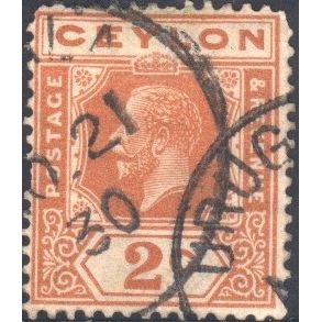 Ceylon 1912 - SG307a - 2c orange - KGV - used
