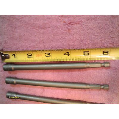 3 Piece 1/4" Drive Strong Magnetic 6" Long Chrome Vanadium Nut Driver/Setter