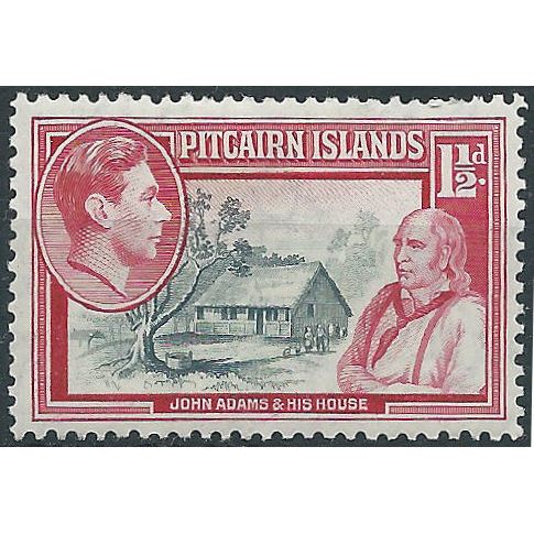 Pitcairn Island 1940 SG3 1 1/2d Grey & Carmine Mounted Mint .. ..