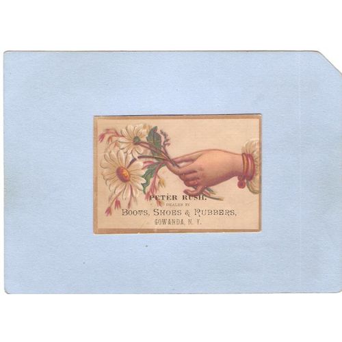 New York Gowanda Victorian Trade Card Peter Rush uncorrected, Dealer in Bo~93