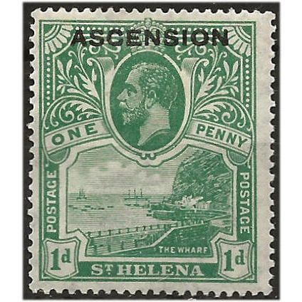 Ascension Island 1922 SG2 1d Green Mounted Mint . ..