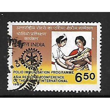INDIA 1987 ASIA REGIONAL CONFERENCE 6R.50 ORAL POLIO VACCINATION SG1261 F/USED