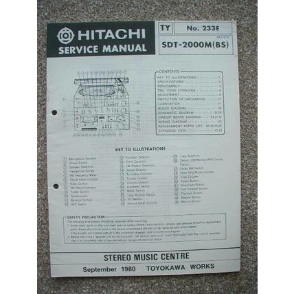Hitachi SDT-2000M (BS) Original Service manual