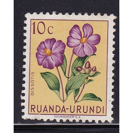 RUANDA-URUNDI 1953 FLOWERS 10c MINT SG175