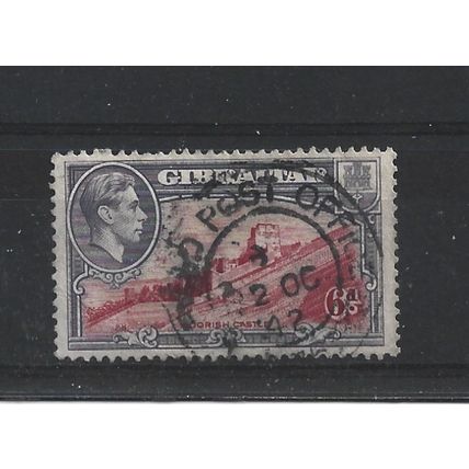 Gibraltar.SG126 6d Moorish Castle.Variety Unchecked.Fine Used.Mar24a