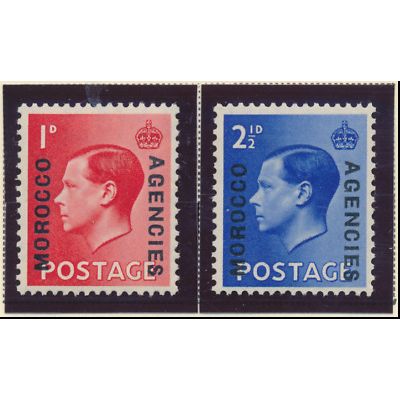 Great Britain, Offices In Morocco Stamps Scott #244 To 245, Mint Hinged