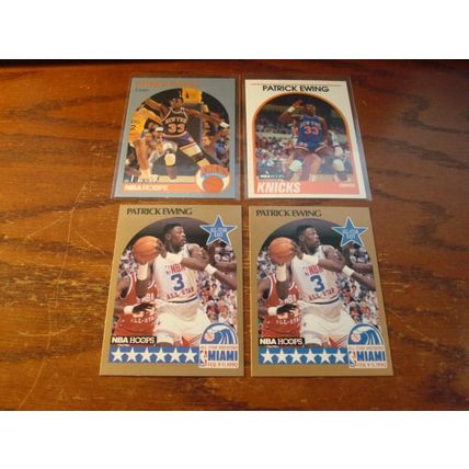 1989-1990 Hoops, 4-Cards, PATRICK EWING, Knicks, HOF,