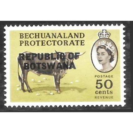 1966 Betschuanaland Postage Stamps Overprinted REPUBLIC OF BOTS 50c M/Mint C1