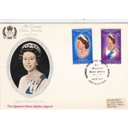 Guernsey 1977 Silver Jubilee Appeal FDC Special Cancel typed VGC