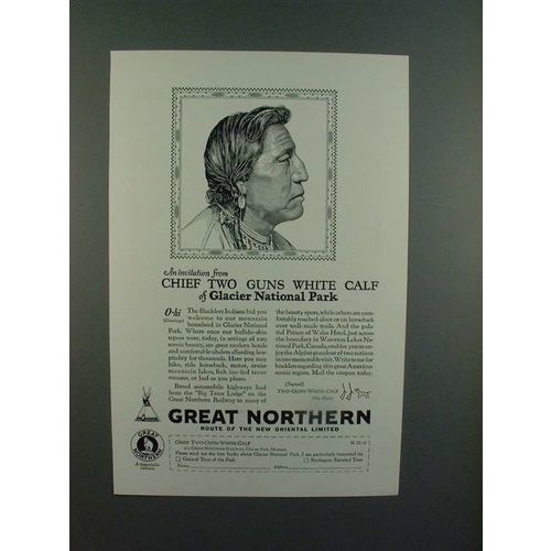 1928 Great Northern Railroad Ad - Chief White Calf