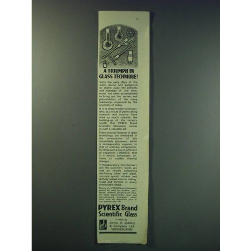 1942 Pyrex Brand Scientific Glass Ad - A Triumph in Glass Technique