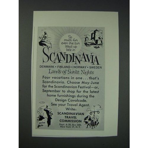 1963 Scandinavian Travel Commission Ad - So much fun even the sun stays up late