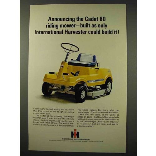 1968 International Harvester Cadet 60 Riding Mower Ad