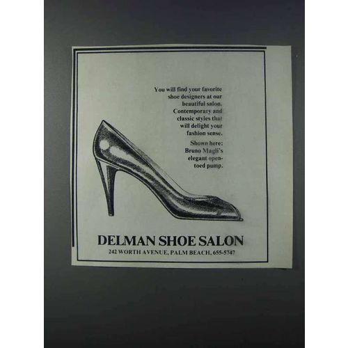 1981 Delman Shoe Salon Bruno Magli Open-Toed Pump Ad