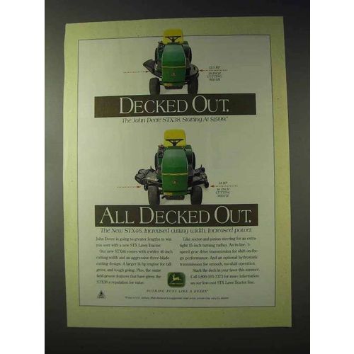 1995 John Deere STX46 Lawn Tractor Ad - All Decked Out