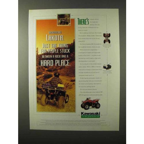 1995 Kawasaki Lakota 300 ATV Ad - Hard Place