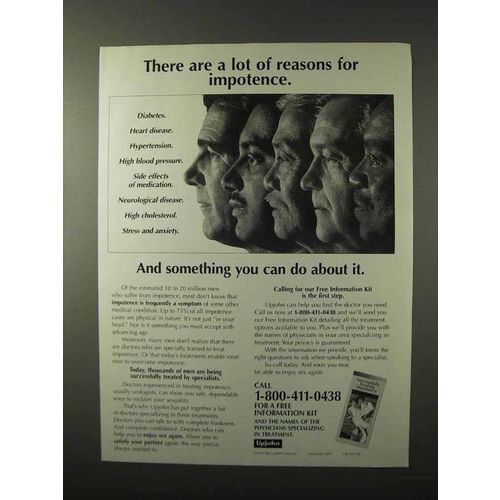 1995 Upjohn Pharmaceuticals Ad - Reasons for Impotence