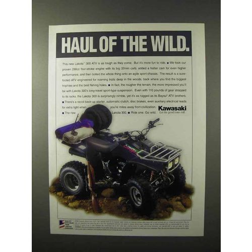 1995 Kawasaki Lakota 300 ATV Ad - Haul of the Wild
