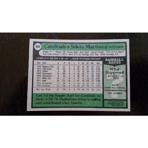 1979 Topps Card # 609 Silvio Martinez Excellent (5) St Louis Cardinals