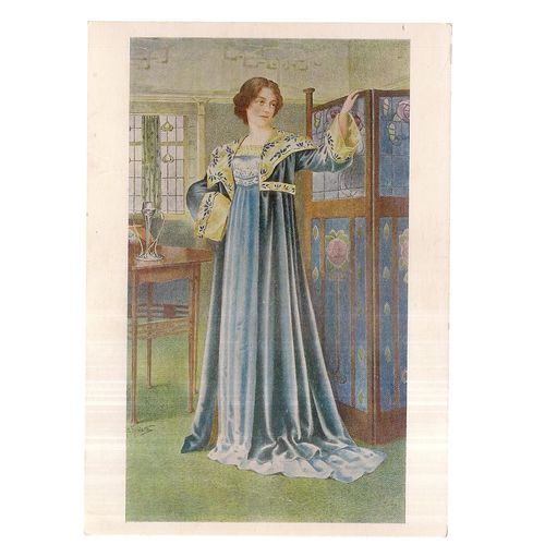 ladies dress c. 1905 unused vintage postcard =
