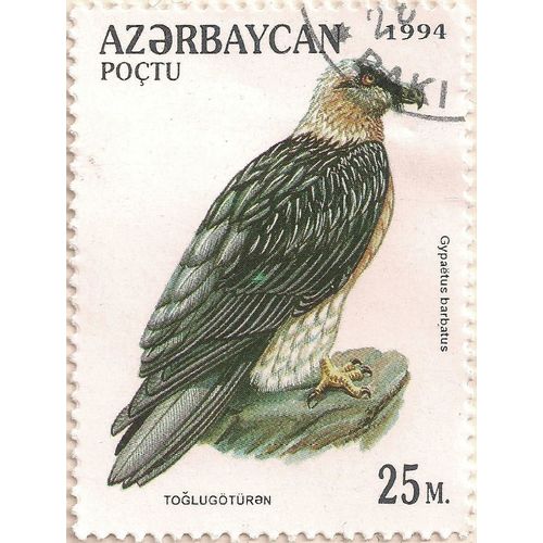 AZERBAIJAN, BIRD, Bearded vulture, white 1994, 25M