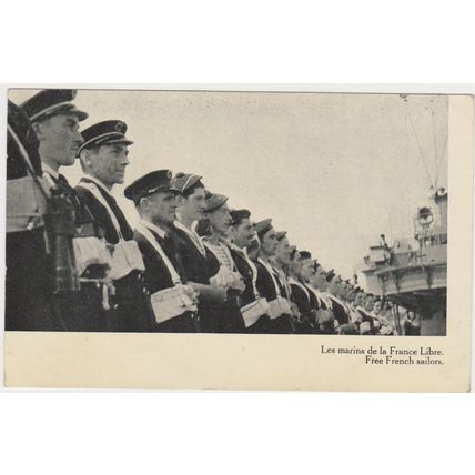 PPC Free French Forces Sailors on Deck for inspection c1941 Second World War