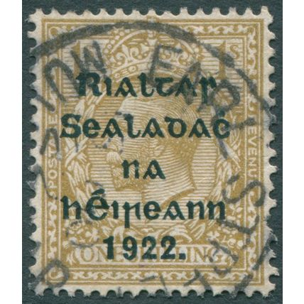 Ireland 1922 1s bistre-brown SG 15 used