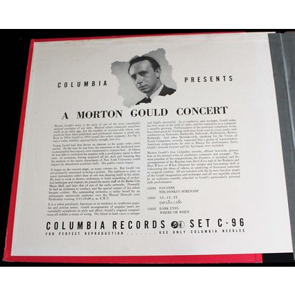 Columbia 78 Record Set C-96; "A Morton Gould Concert" 6 Orchestra Instrumentals
