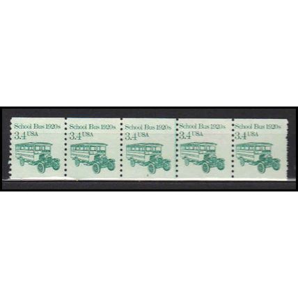 2123 3.4c School Bus Fine MNH Dry Gum PNC 2/5 X0054