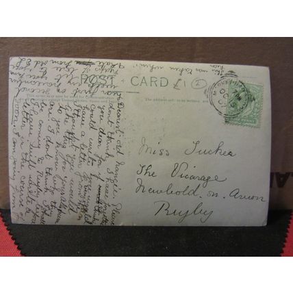 Edwardian man and woman antique photograph postcard 1907 postmark /