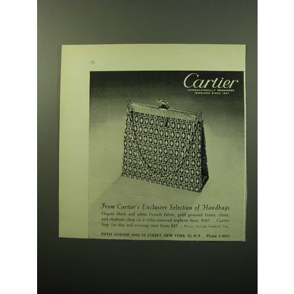 1950 Cartier Handbag Advertisement