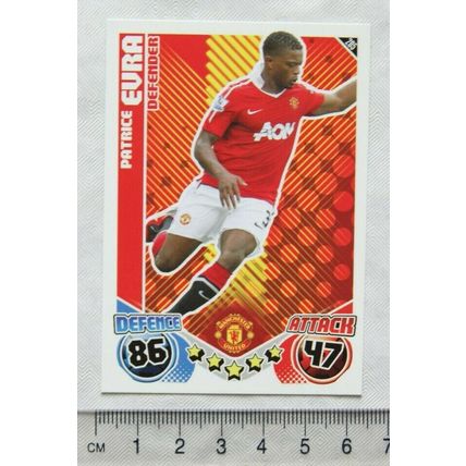 2010/11 Topps Match Attax Trading Card 205 Patrice Evra, Manchester United
