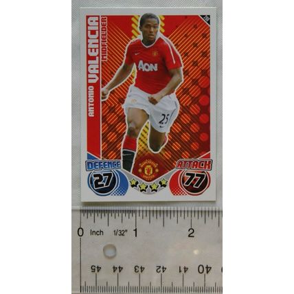 2010/11 Topps Match Attax Trading Card 208 Antonio Valencia, Manchester United