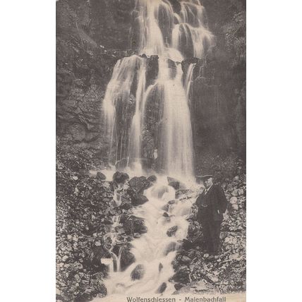 Wolfenschiessen Maienbachfall Swiss Elderly Man Waterfall Postcard