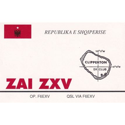 Republika E Shqiperise Albania QSL Radio Clipperton Club DX Postcard Card
