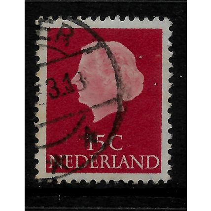 NETHERLANDS 1953 15c RED QUEEN JULIANA SG 777 FINE USED#