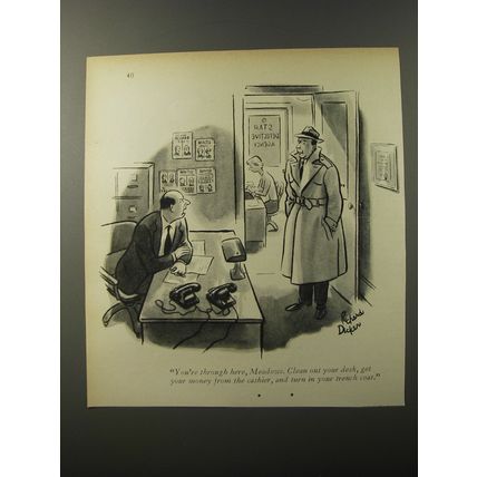 1953 Cartoon by Richard Decker - You're through here, Meadows.