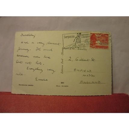 PARADISO, LUGANO, SWITZERLAND. used vintage postcard RP 1955 postmark /