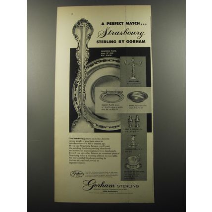 1956 Gorham Strasbourg Sterling Silverware Ad - A perfect match