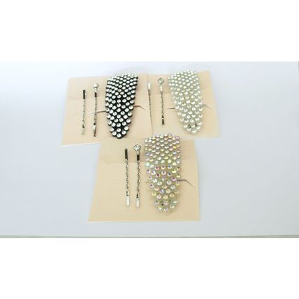 Crystal snap clip hair barrette with bobby pins for fine thin hair