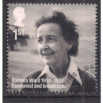 GB 2014 QE2 1st Remarkable Lives ' Barbara Ward ' SG 3580 ex FDC ( T275 )