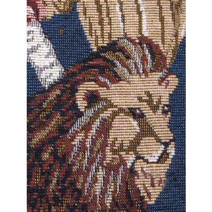 Portifino Heavenly Angel Lion & Lamb Tapestry Couch Pillow Solid Back Christmas
