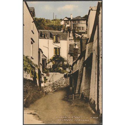 A Narrow Street, Polperro, Cornwall, c.1950s - Valentine's Postcard