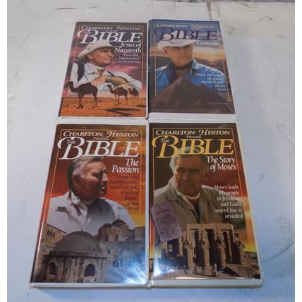 Lot Of 4 Charlton Heston The Bible VHS Tapes Clamshell Case 1990's