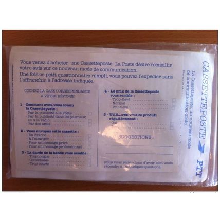 FRANCE Années 1980 CASSETTE POSTE CASSETTEPOSTE TEST ENVELOPPE ET COUPON-REPONSE