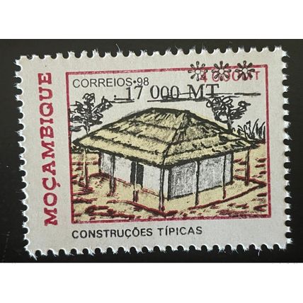 Mozambique 1998 / 2000 Mi. B1567 - Construçoes Tipicas Habitat Surchargé RARE