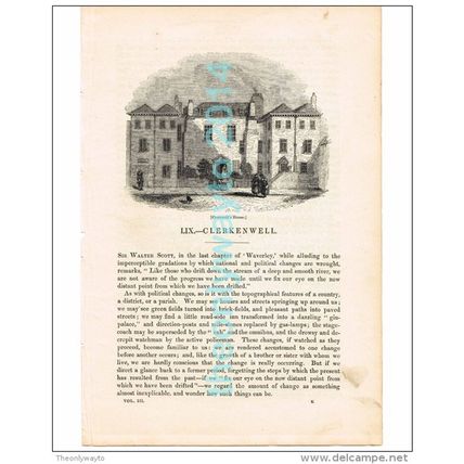 CROMWELLS HOUSE, CLERKENWELL, LONDON, ENGLAND, BOOK ILLUSTRATION/PRINT, 1842