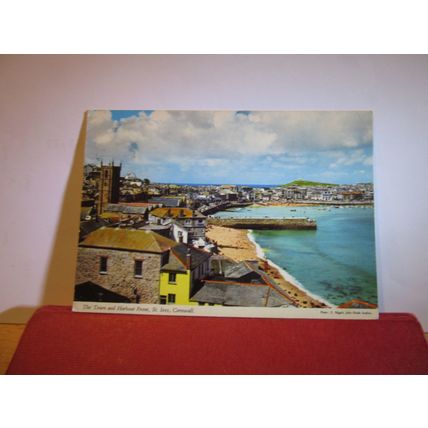 TOWN AND HARBOUR, ST. IVES, CORNWALL used postcard by John Hinde 1984 pm =